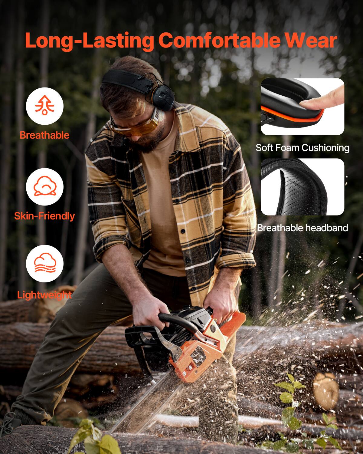 Long-Lasting Comfortable Wear

- Breathable
- Skin-Friendly
- Lightweight
- Soft Foam Cushioning
- Breathable headband