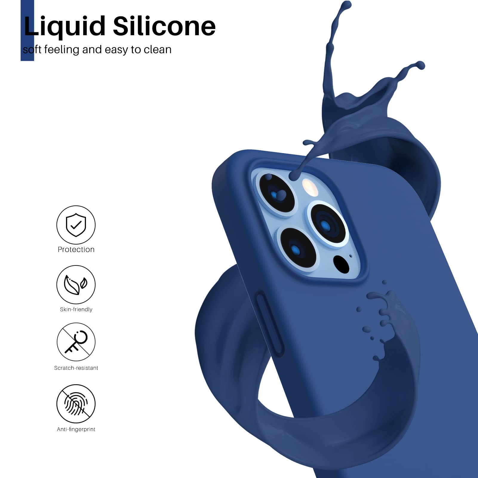 Liquid Silicone, soft feeling and easy to clean, Protection, Skin-friendly, Scratch-resistant, Anti-fingerprint
