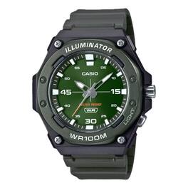 Casio - Men's Sport Watch with Green Dial - MW-620H-3AVCF - Black