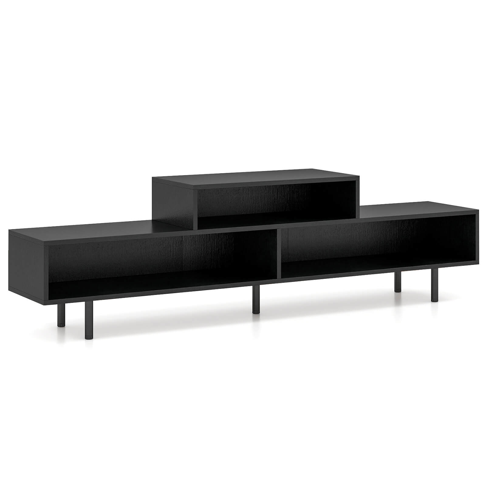 Alt View 9. Costway - Costway 3 Cubby TV Stand for TVs up to 70" Entertainment Center Media TV Console Table - Black.
