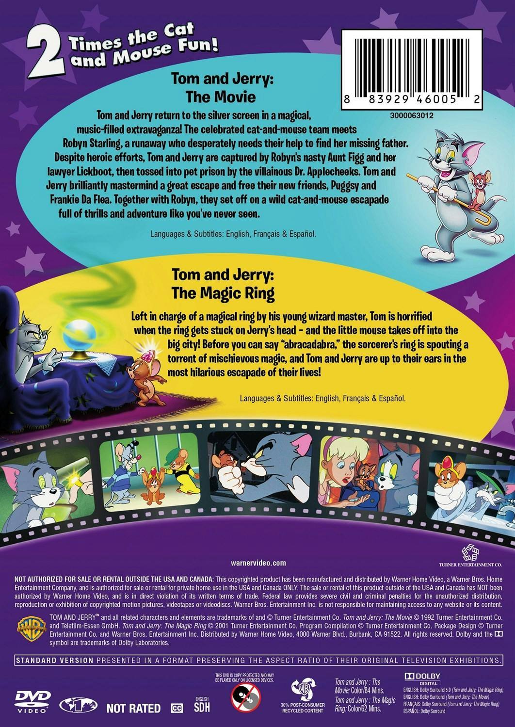 Back. Tom and Jerry Double Feature: The Magic Ring / The Movie (DVD Double Feature) [DVD].
