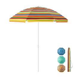 Mondawe - 6.5 Feet Patio Beach Umbrella with Waterproof Polyester Fabric - Orange