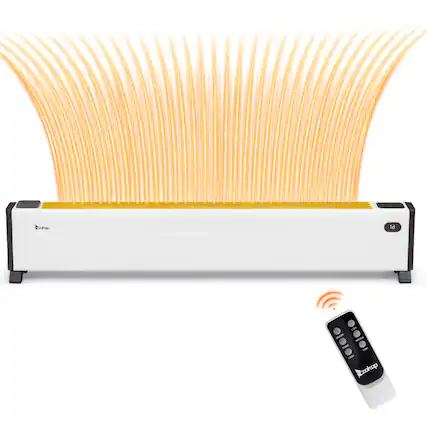 Front. Winado - 48" Baseboard Heater, 1500W Electric Baseboard Space Heater with 3 Heat Settings, Remote Control, Built-in Humidifier - White.