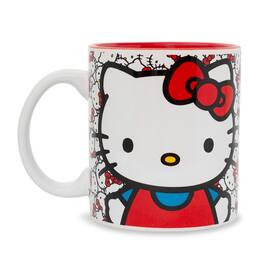Silver Buffalo - Sanrio Hello Kitty Allover Faces Ceramic Mug | Holds 20 Ounces - Red