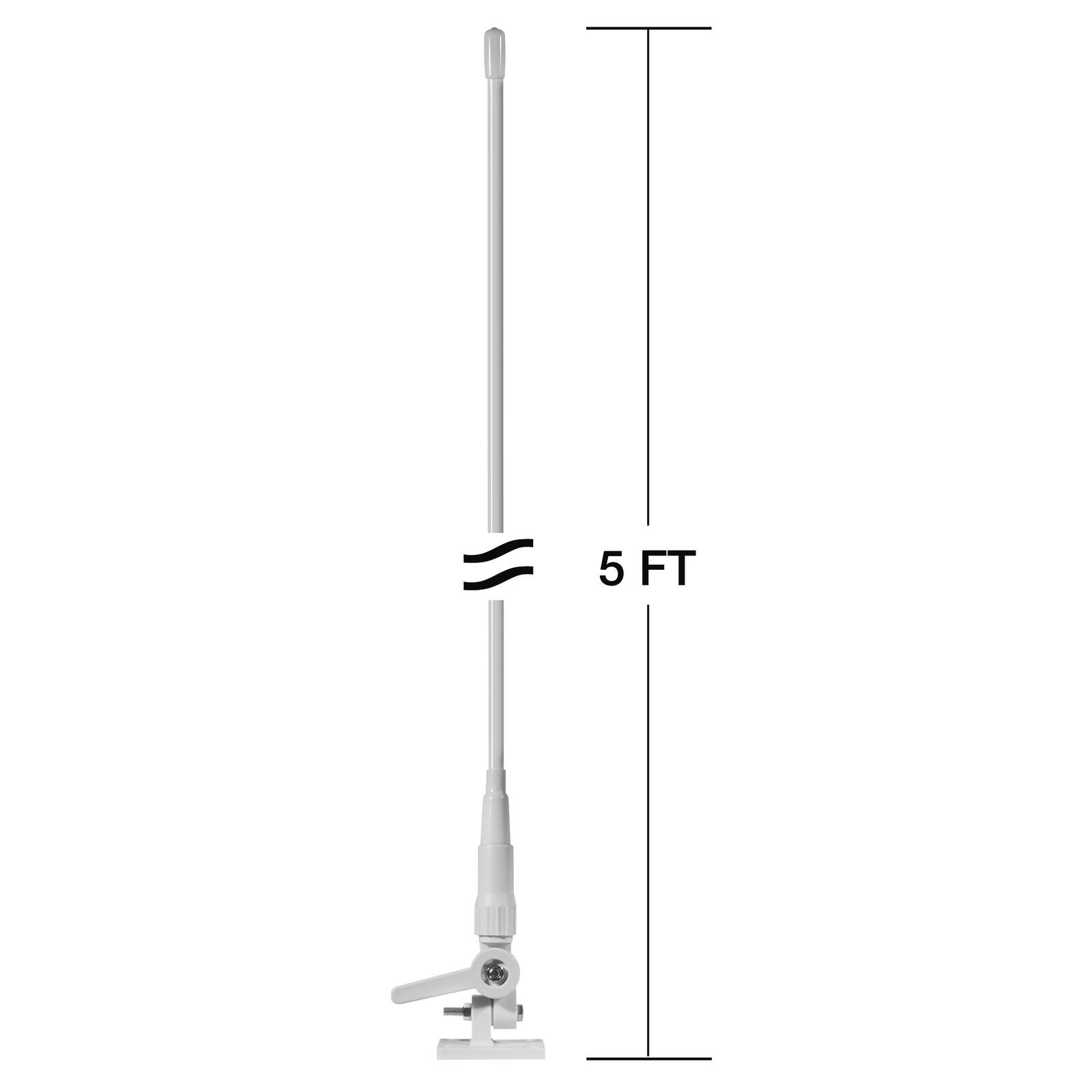 Alt View 1. Cobra - Exterior Fixed-Mount Marine Antenna for Most VHF Marine Radios - White.