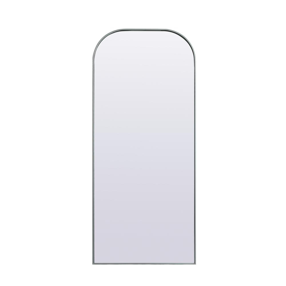 Alt View 4. Elegant Decor - Metal Frame Arch Full Length Mirror 32x76 Inch in Silver - Silver.
