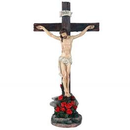 Pacific Trading - Crucifix Jesus on Cross Catholic Religious Collectible Tabletop Decor Gift 15 inch - Multicolor