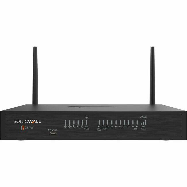 SONICWALL 380W  
S94-700  
WLAN  
LAN1 WAN  
MOAY  
X0 X1 X2 X3 X4 X5 X6 X7 X8 X9  
5G 2.4G  
WAN