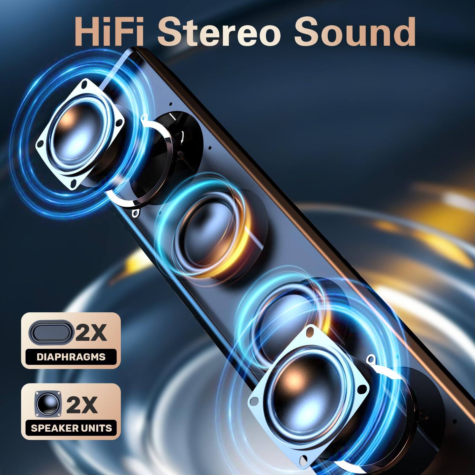 HiFi Stereo Sound  
2X DIAPHRAGMS  
2X SPEAKER UNITS