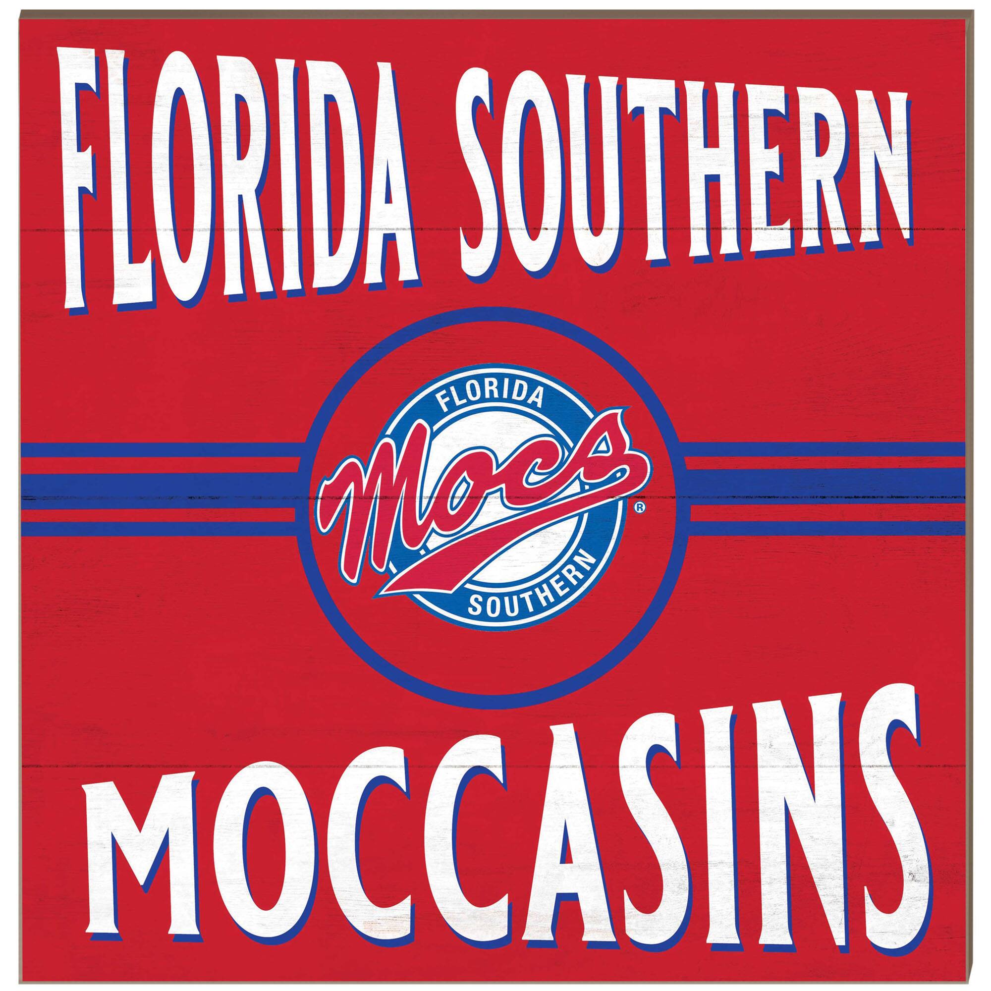 Florida Southern Moccasins 10'' x 10'' Retro Team Sign