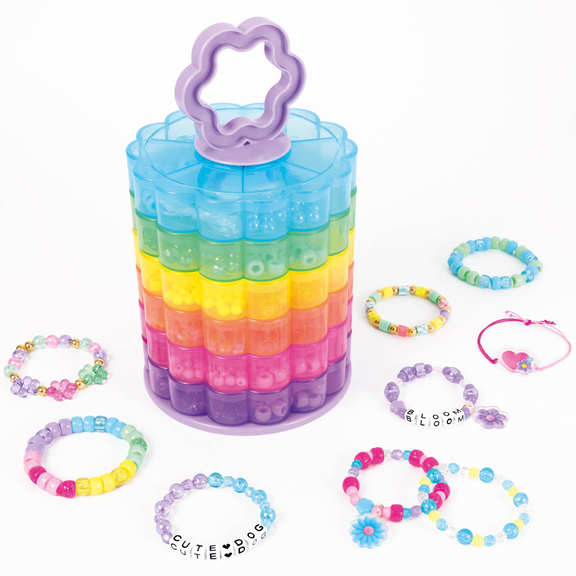 Alt View 2. Make It Real - Make It Real: Flower Tower Bead Storage - DIY 20 Bracelets, 628 Beads and Charms.