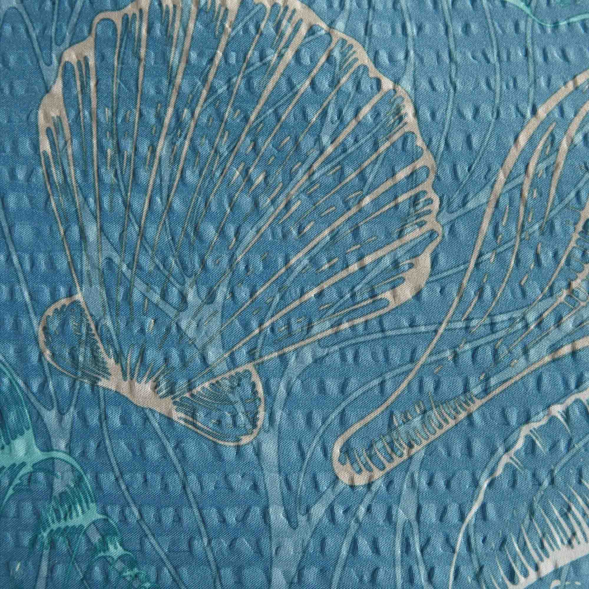 Alt View 2. Shavel Home Products - Seersucker Comforter Set, Full/Queen, Sea Shells - Sea shells.