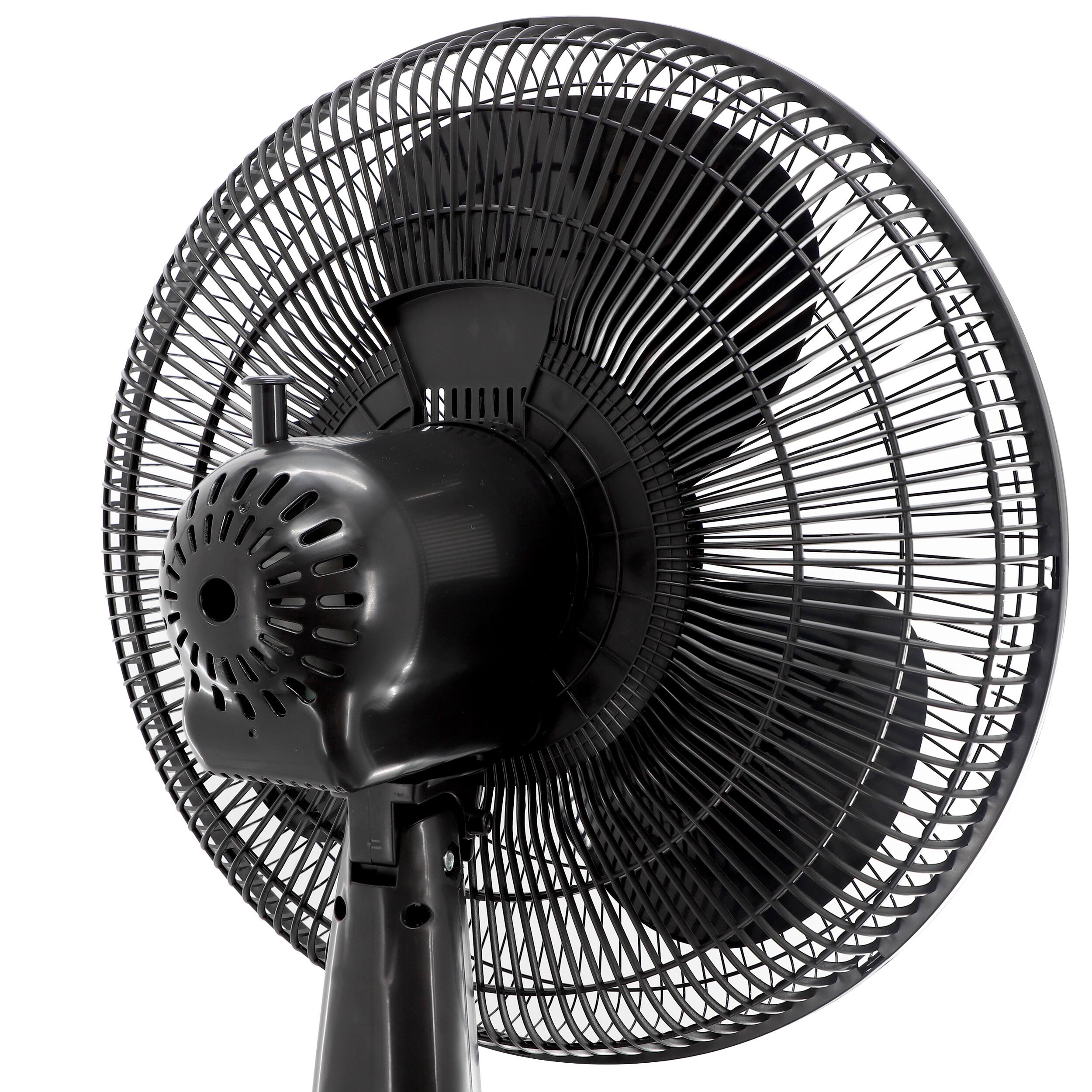 Alt View 4. VieAir - Vie Air 16 Inch 3 Speed Oscillating Stand Fan with Remote Control in Black - Black.