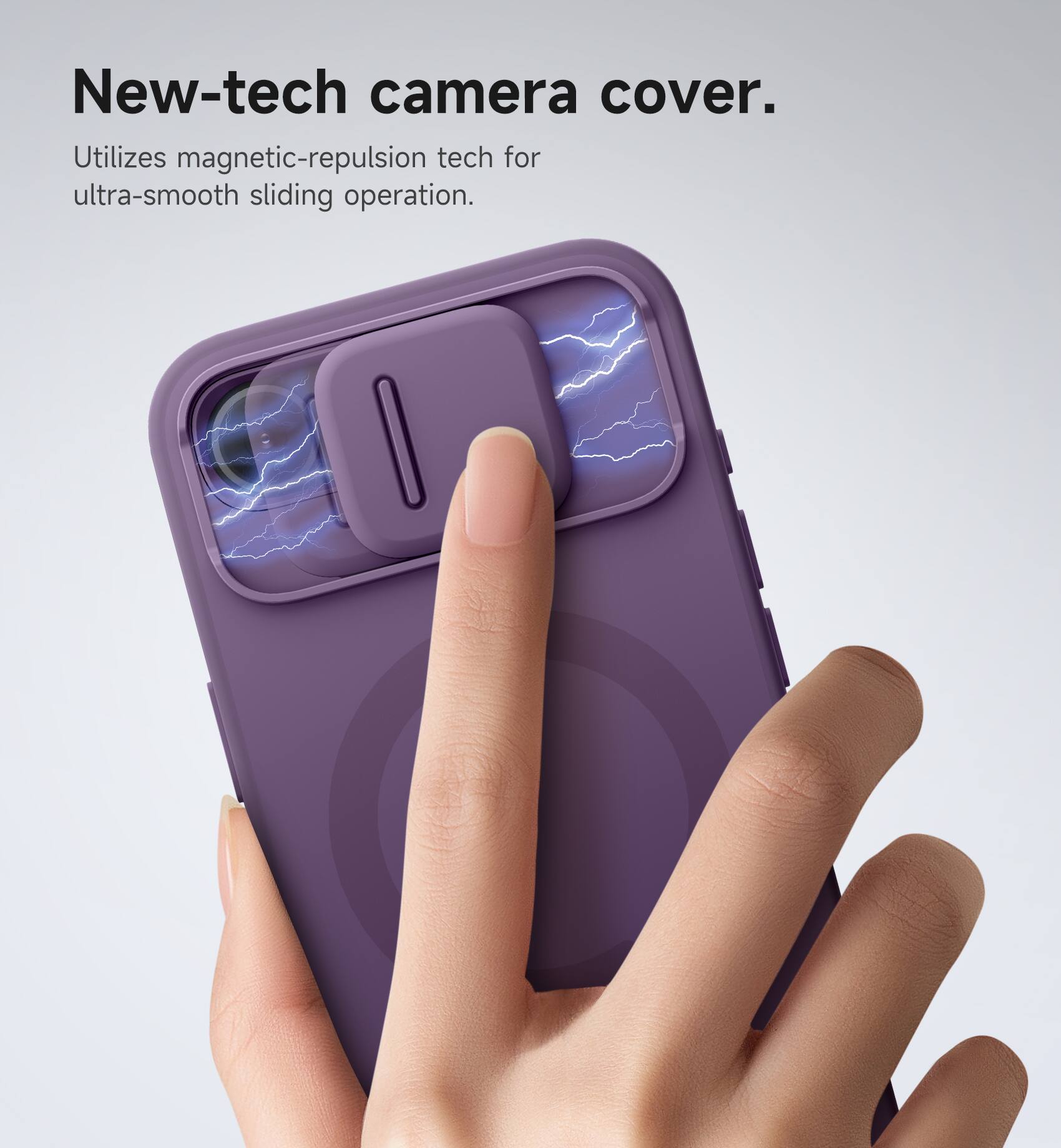 New-tech camera cover.  
Utilizes magnetic-repulsion tech for ultra-smooth sliding operation.