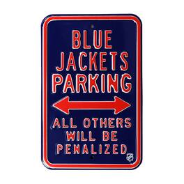 Authentic Street Signs - Columbus Blue Jackets Steel Parking Street Sign - Multicolor