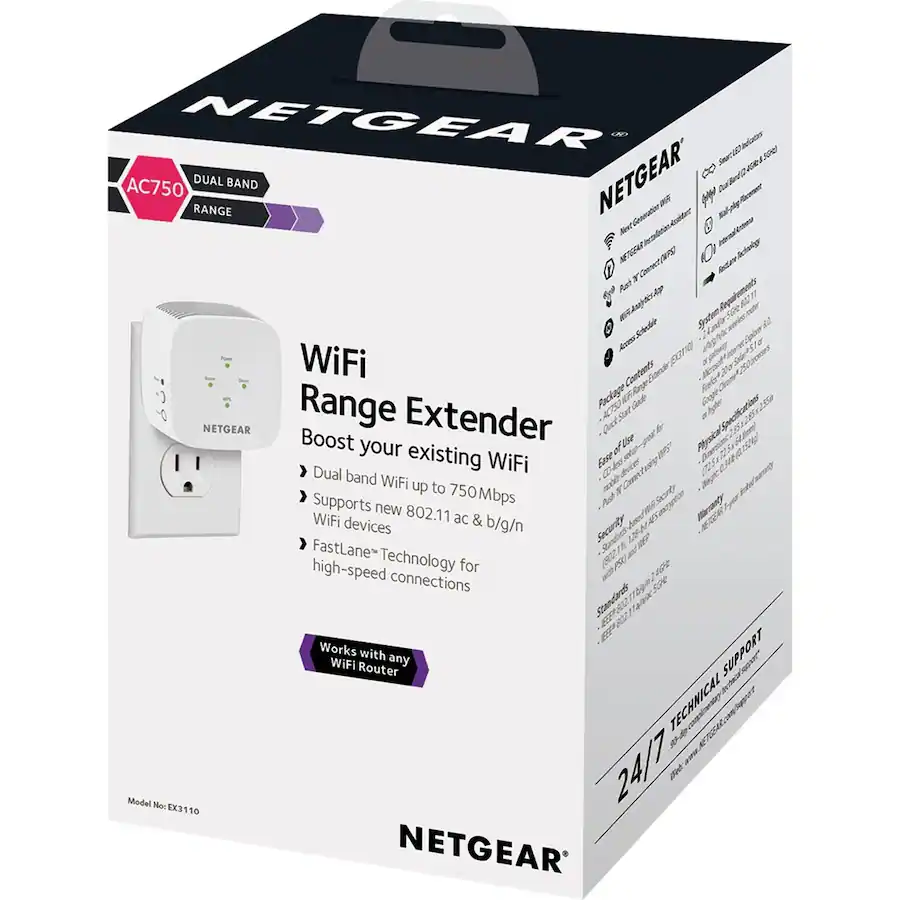 Ex3110 NETGEAR AC750 Dual Band Wi Fi Range Extender EX3110-100NAS - Best Buy