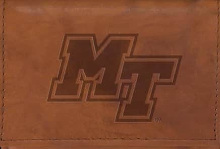 Rico Industries - Middle Tennessee State Blue-Raiders Brown Leather Trifold Wallet - Multi