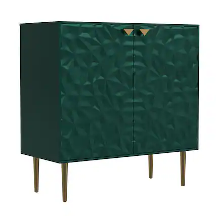 Front. Boyel Living - 2 Door Locker Accent Cabinet - Green.