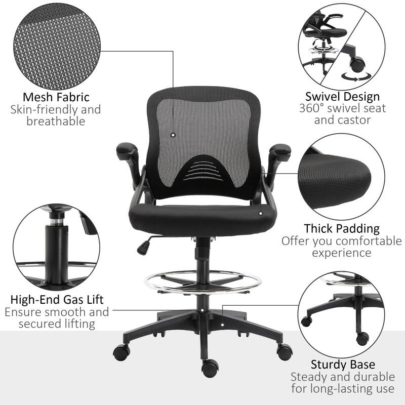 Mesh Fabric  
Skin-friendly and breathable  

Swivel Design  
360° swivel seat and castor  

Thick Padding  
Offer you comfortable experience  

High-End Gas Lift  
Ensure smooth and secured lifting  

Sturdy Base  
Steady and durable for long-lasting use