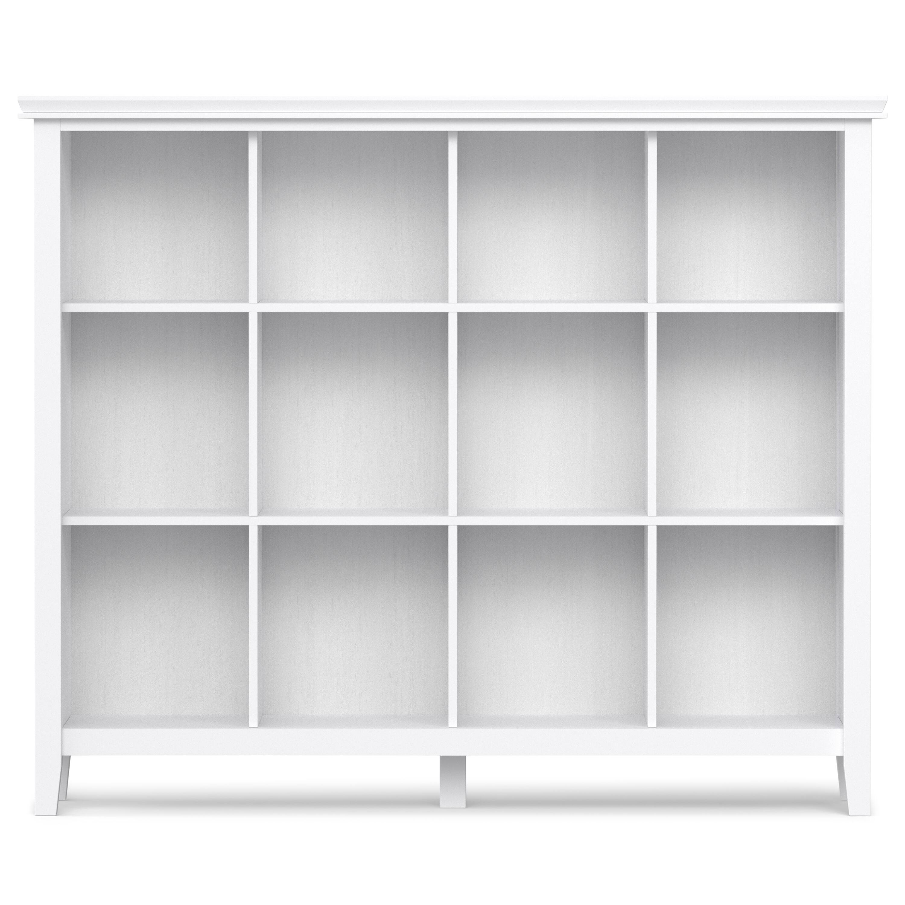 Left. Simpli Home - Simpli Home Artisan SOLID WOOD 48 inch x 57 inch Transitional 12 Cube Storage in White - White.