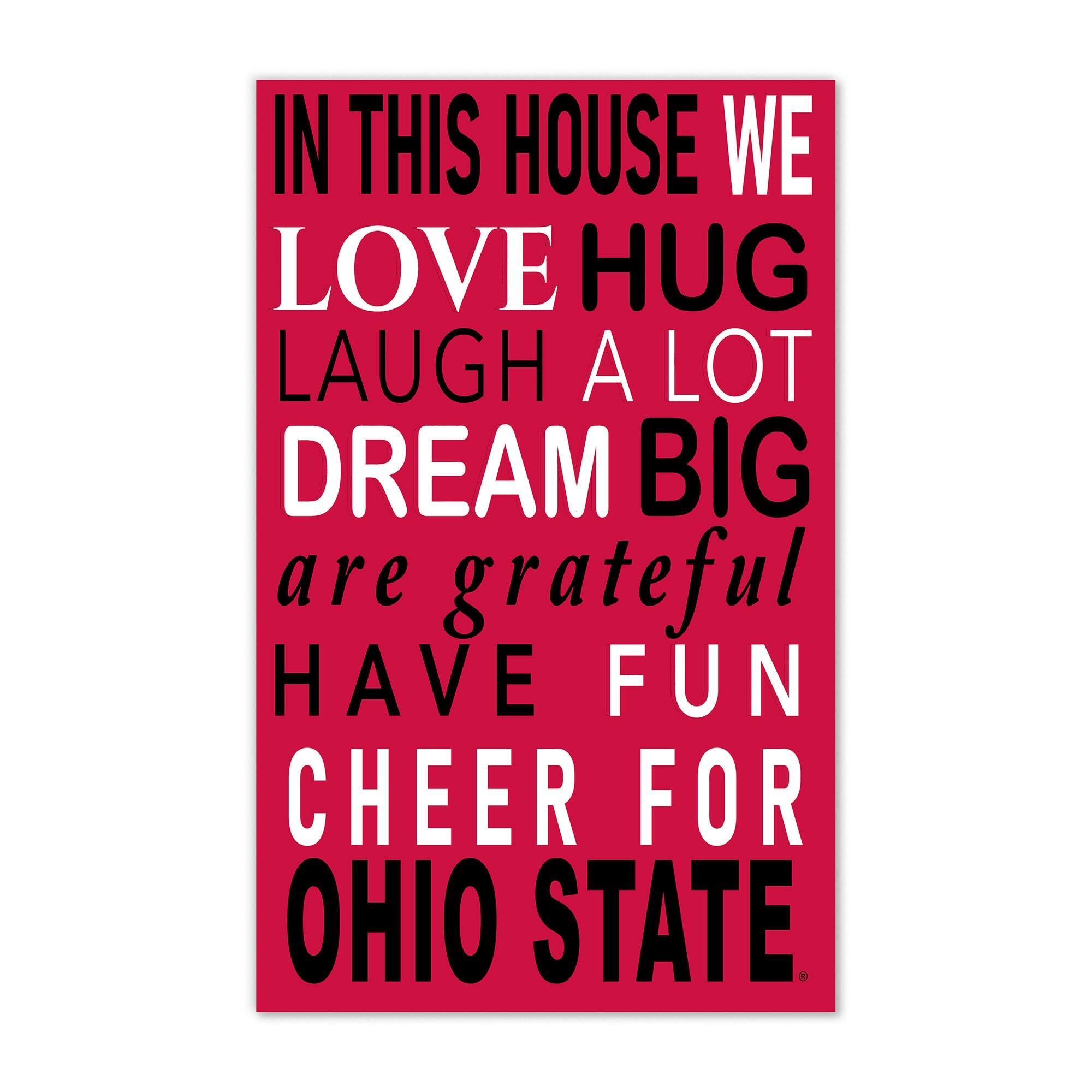 Ohio State Buckeyes 11" x 19" Briteline In This House Sign