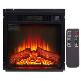 Loheer - 23 inch electric fireplace insert 1400w electric firebox heater with Remote Control - Black