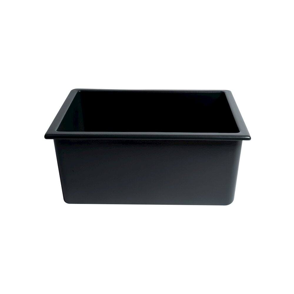 Alt View 4. Alfi - ALFI brand Black Matte 24 x 18 Fireclay Undermount / Drop In Fireclay Kitchen Sink - Black.