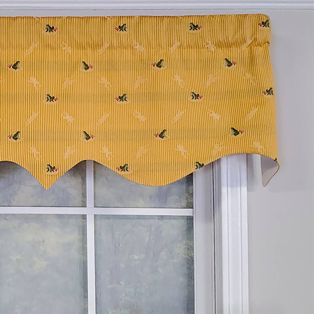Left. RLF Home - RLF Home Modern Design Classic Ribbit Regal Style Window Valance 50" x 17" Antique - Antique.