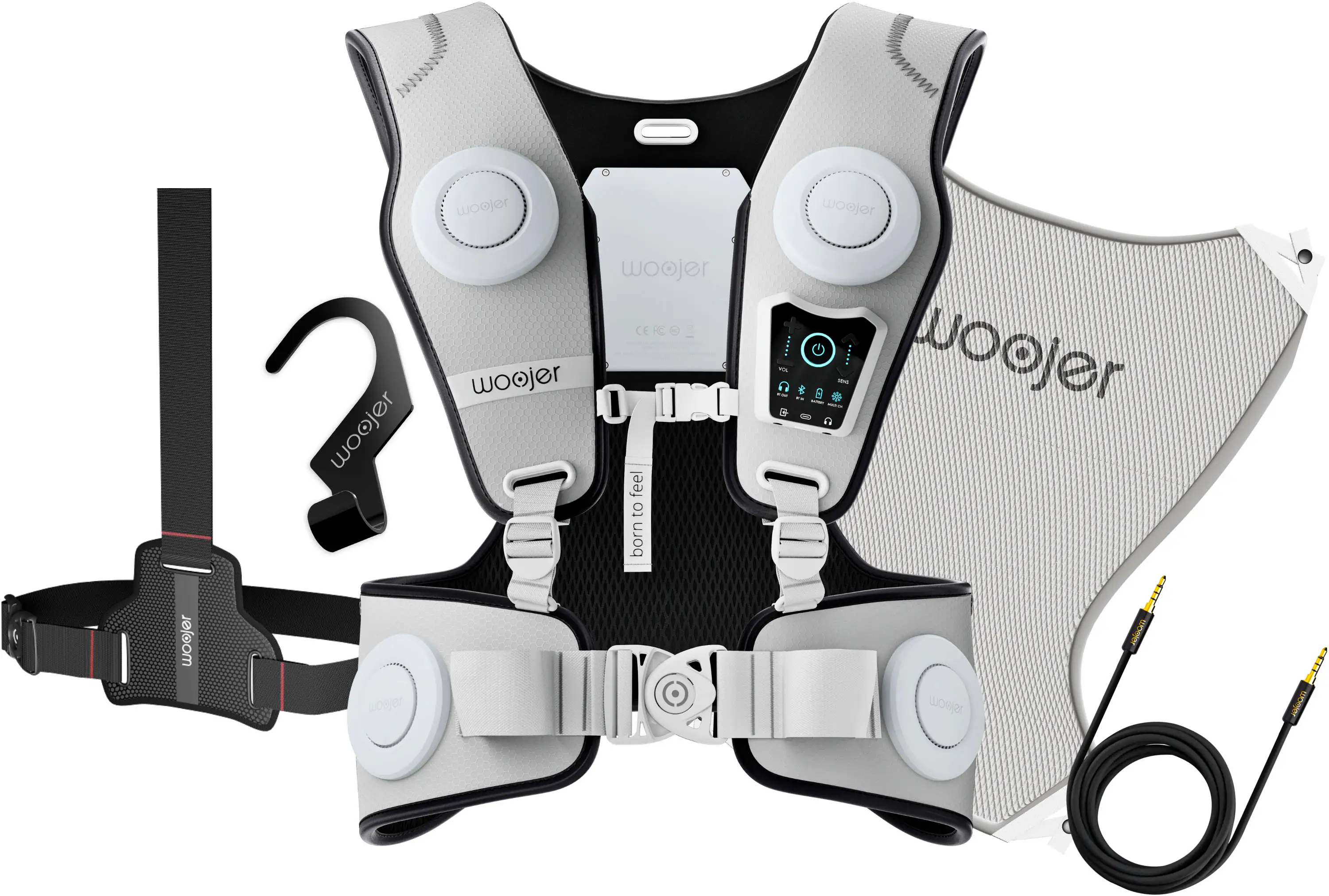 Woojer - Made for Meta High Fidelity Haptic Vest 3 - Special Gamer Bundle - Gray