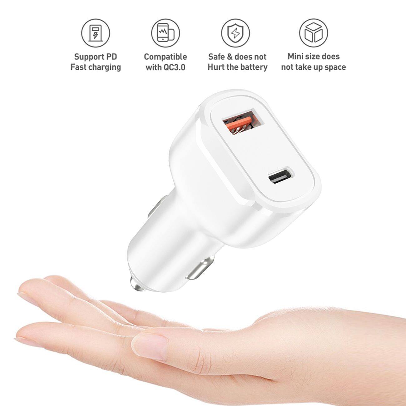 Support PD Fast charging  
Compatible with QC3.0  
Safe & does not Hurt the battery  
Mini size does not take up space