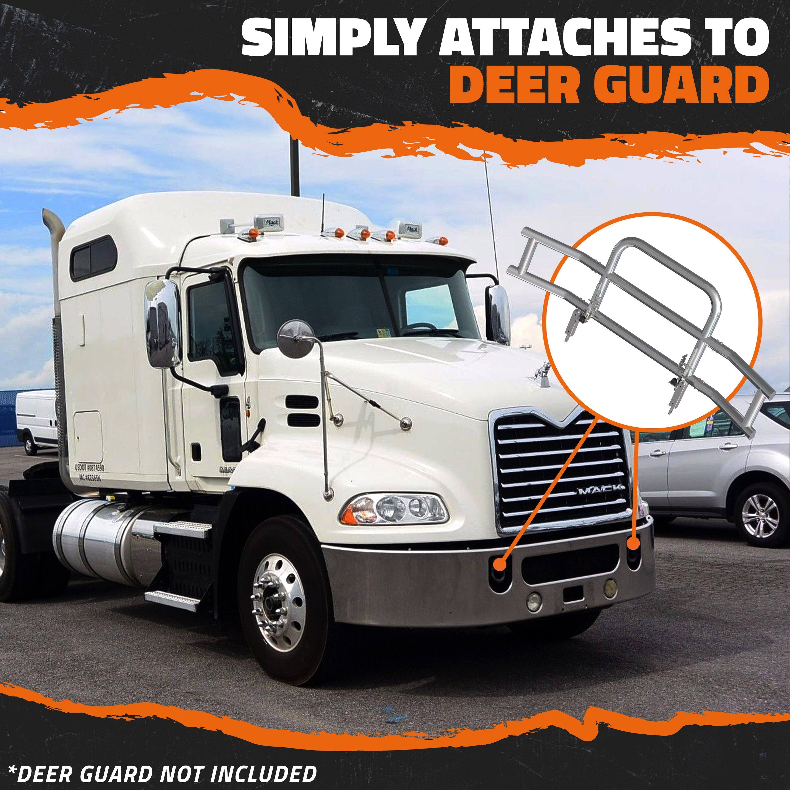 SIMPLY ATTACHES TO DEER GUARD

*DEER GUARD NOT INCLUDED