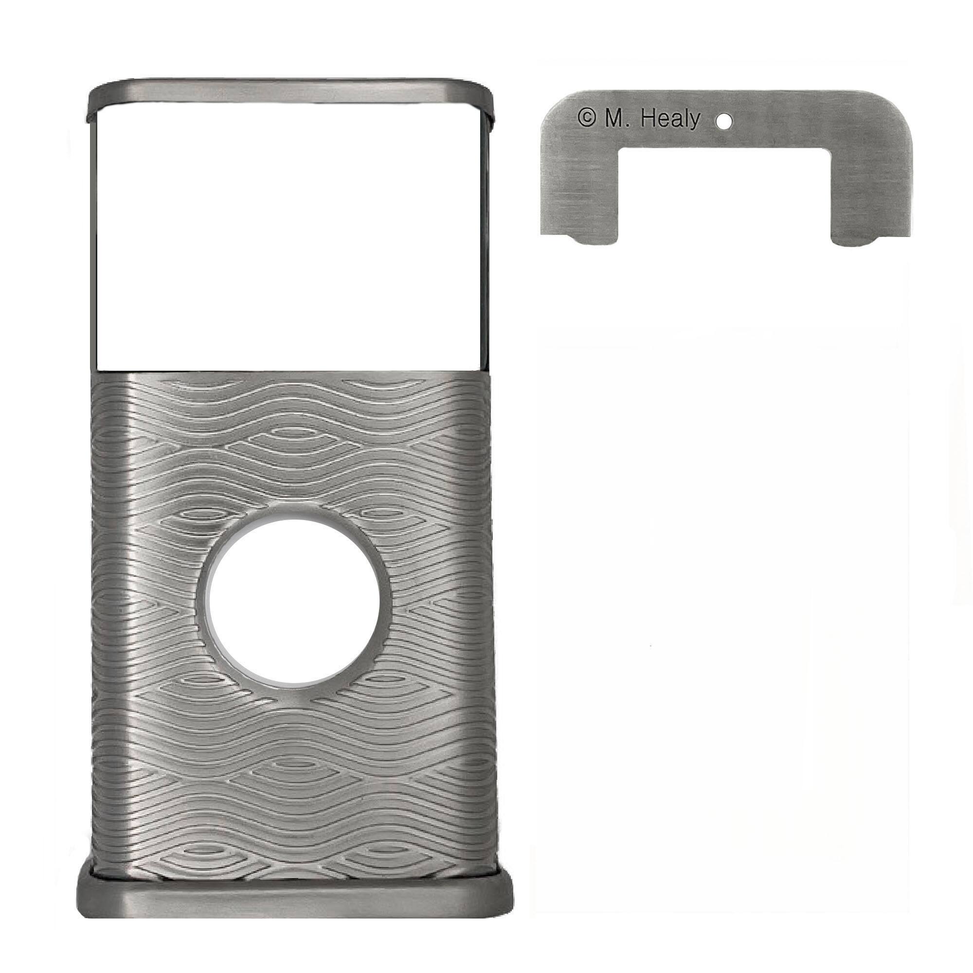 Back. Michael Healy - Waves Video Doorbell Cover (Ring Battery Doorbell 2024 Release) - Nickel Silver.