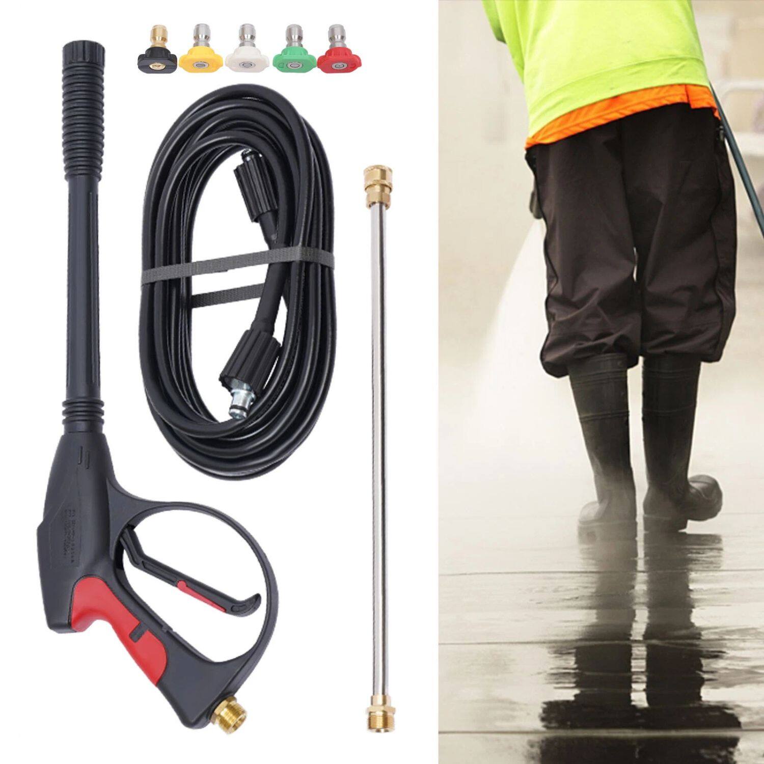 Angle. Home Collection - Pressure Washer Spray Gun & Wand Kit for Craftsman – Hose + 5 Nozzles, High Pressure.