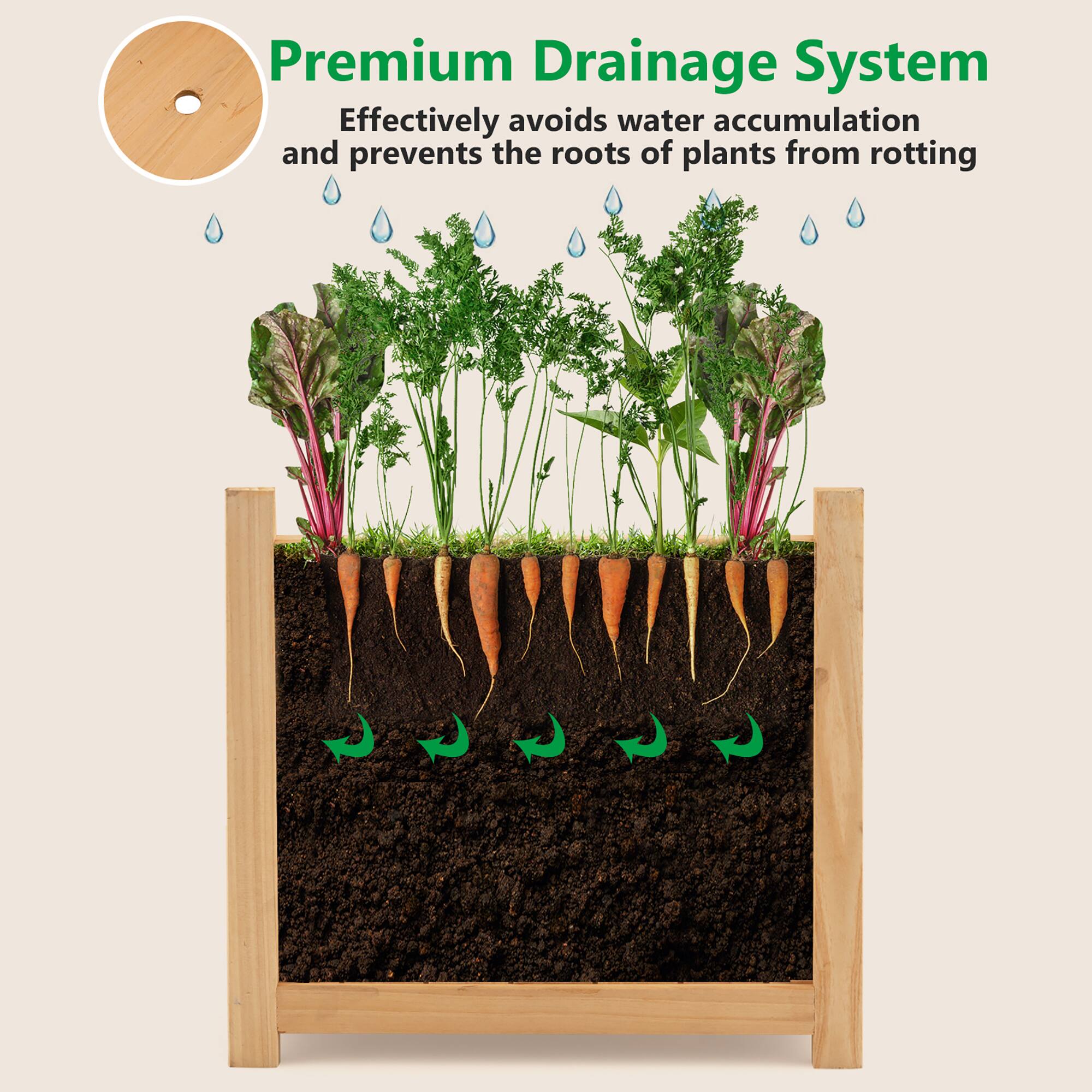 Premium Drainage System Effectively avoids water accumulation and prevents the roots of plants from rotting.