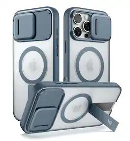SURITCH - Rugged Case for iPhone 16 Pro, Compatible with MagSafe, Built-in Kickstand & Camera Cover & Translucent Back 6.3 inch - Deep Blue
