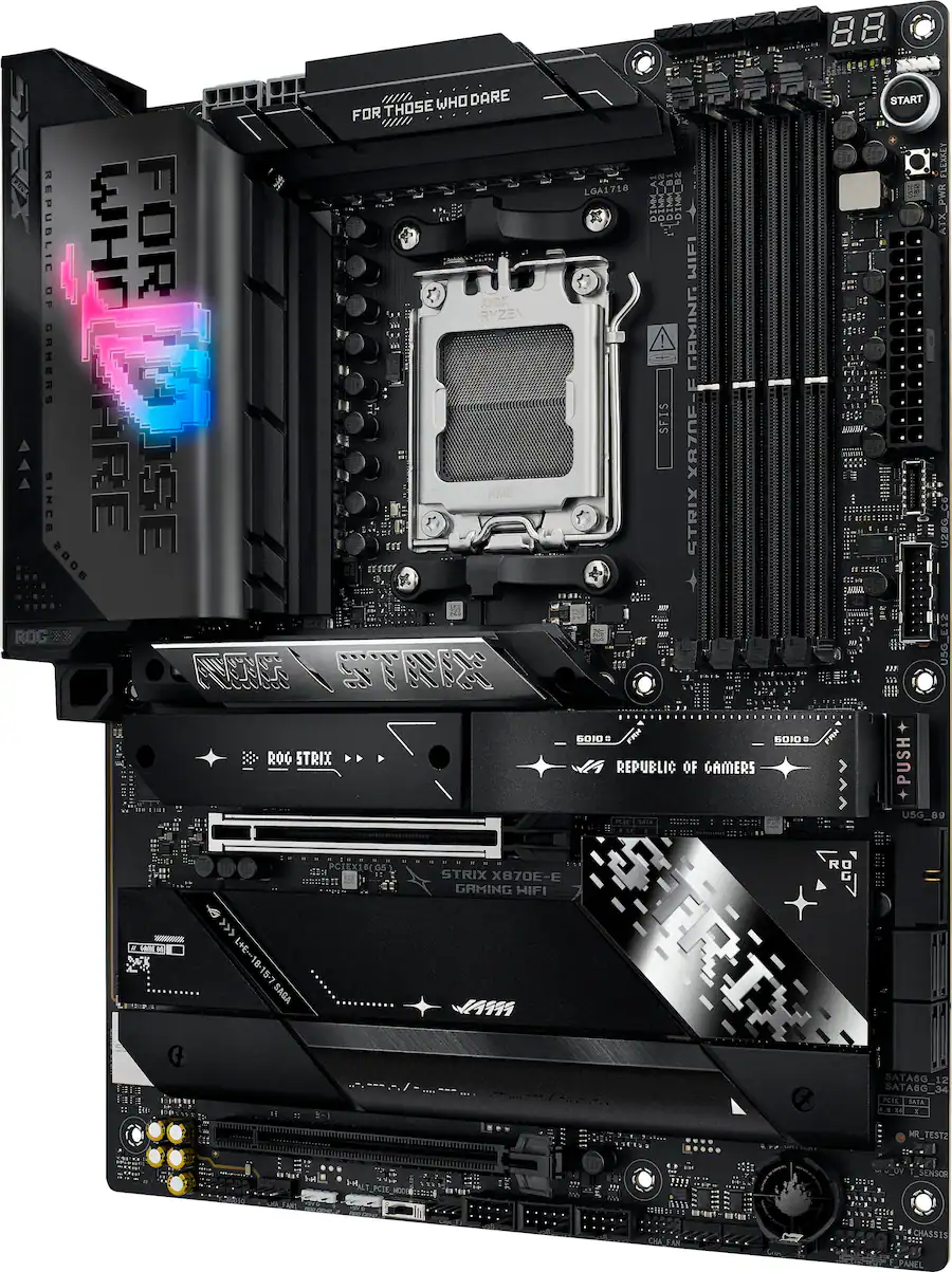 ASUS ROG STRIX X870E E GAMING WIFI (Socket AM5) AMD X870 ATX DDR5 Wi Fi ...