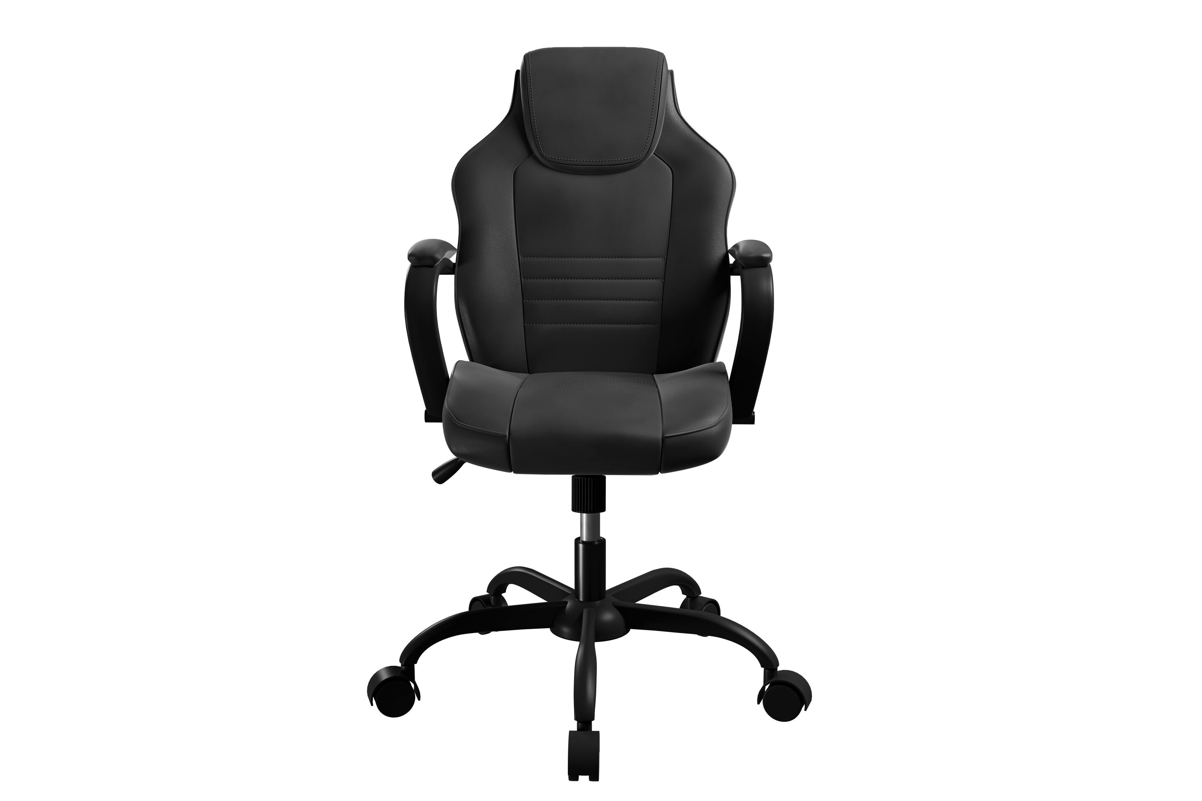 Alt View 6. Spaco - Spaco Gaming Executive Office Chair Black Faux Leather Chairs Casters Plush Padded Chair with Arms Comfortable Chair - Black.