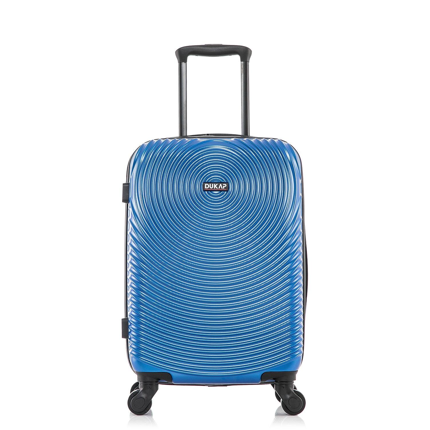 Angle. DUKAP - Inception Lightweight Hardside Spinner Luggage 20" Carry-On - BLUE.