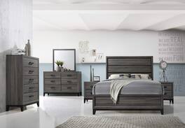 Kings Brand Furniture - Ambroise 5 Wood Drawer Chest Dresser for Entryway, Bedroom Storage Organizer (Grey/Black) - Gray