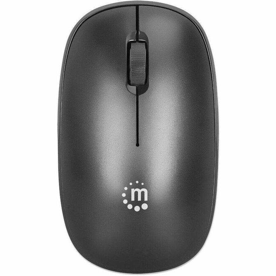 Alt View 2. Manhattan - MW3050 Wireless Optical Mouse, Black, 1200dpi, 2.4Ghz (up to 10m), USB, Ambidextrous, Three Button with Scroll Wheel - Black.