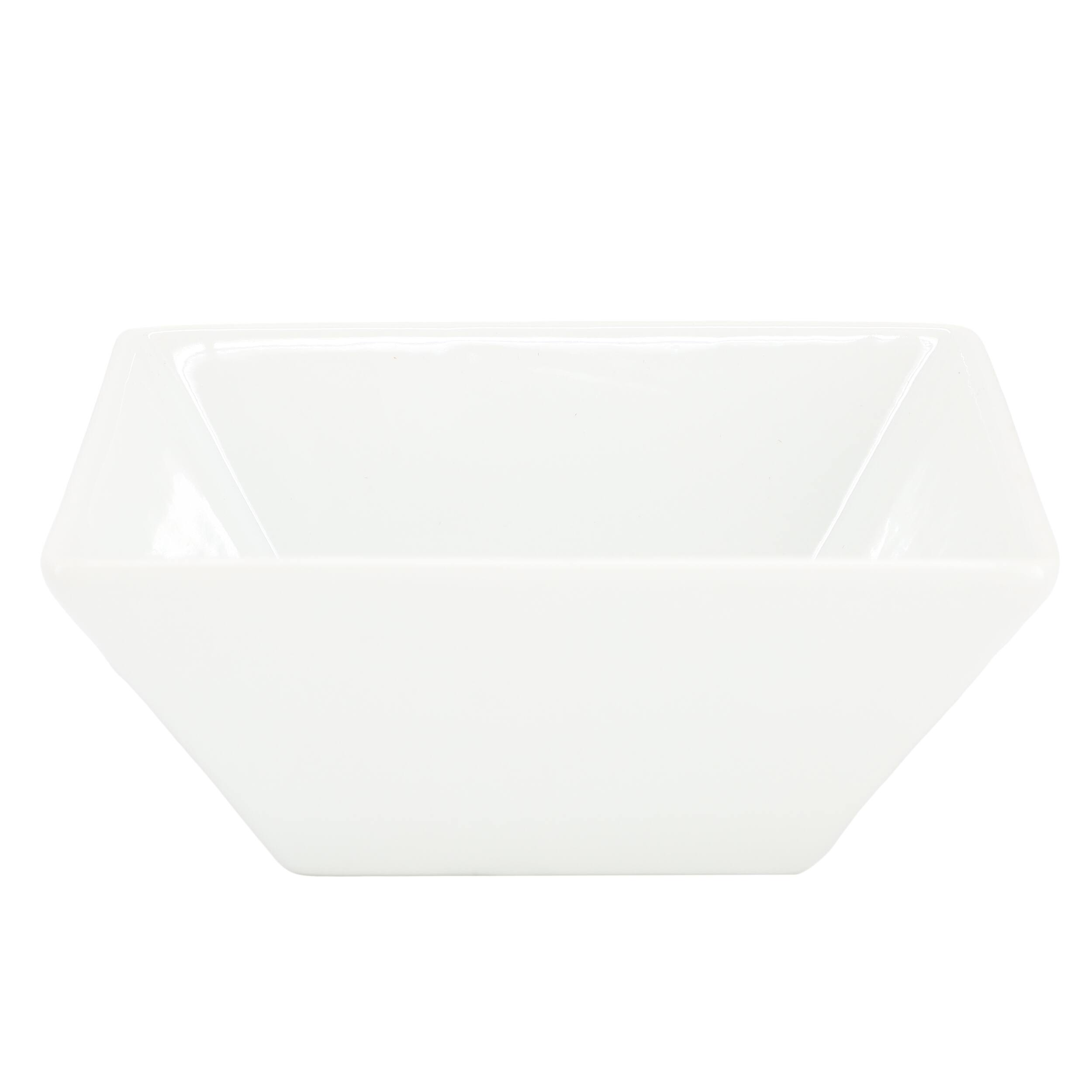 Alt View 1. Our Table - Our Table Simply White 6 Piece 26 Ounce Fine Ceramic Square Soup Bowl Set in White - White.