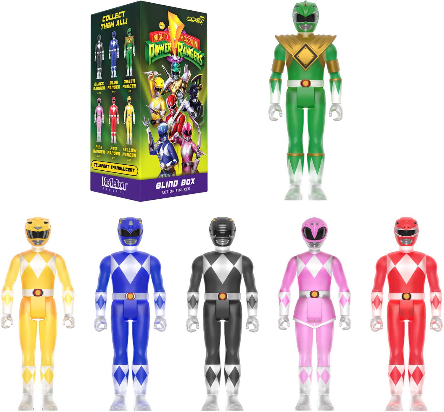 Super7 Mighty Morphin Power Rangers Reaction Blind Box Wv1 12pc