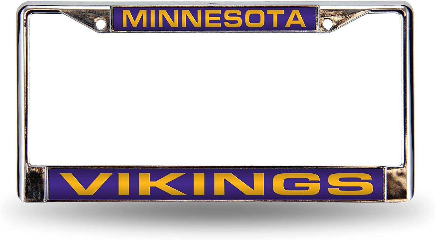 Minnesota Football Vikings Chrome Metal Laser Cut License Plate Frame