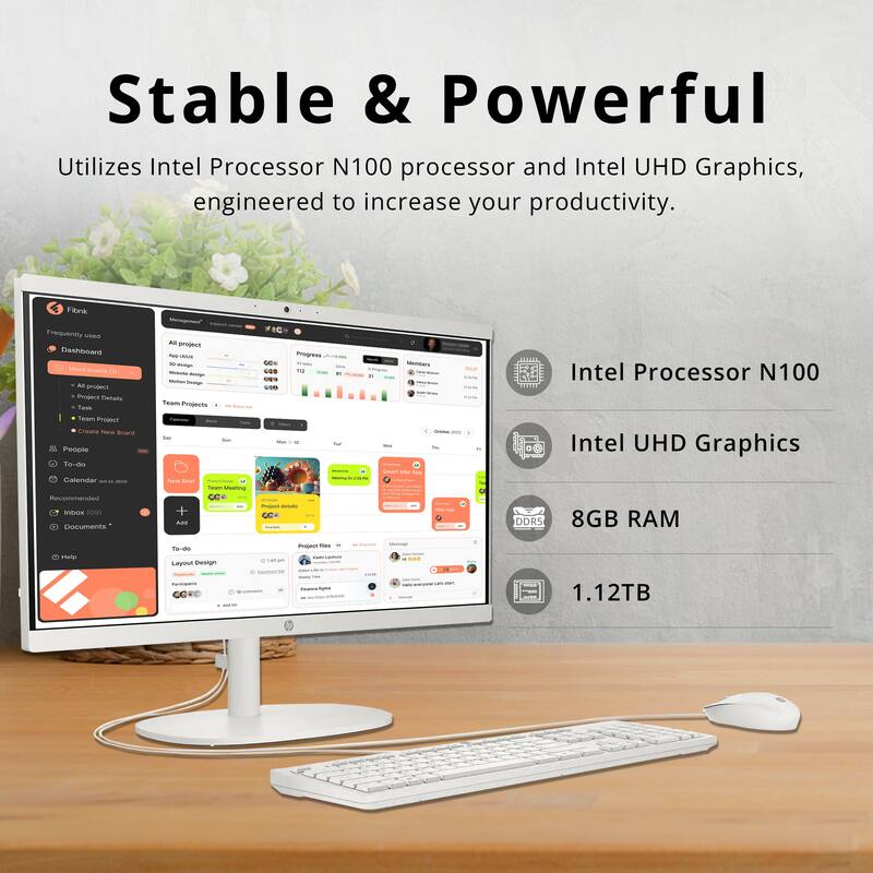 Stable & Powerful  
Utilizes Intel Processor N100 processor and Intel UHD Graphics, engineered to increase your productivity.  

- Intel Processor N100  
- Intel UHD Graphics  
- 8GB RAM  
- 1.12TB