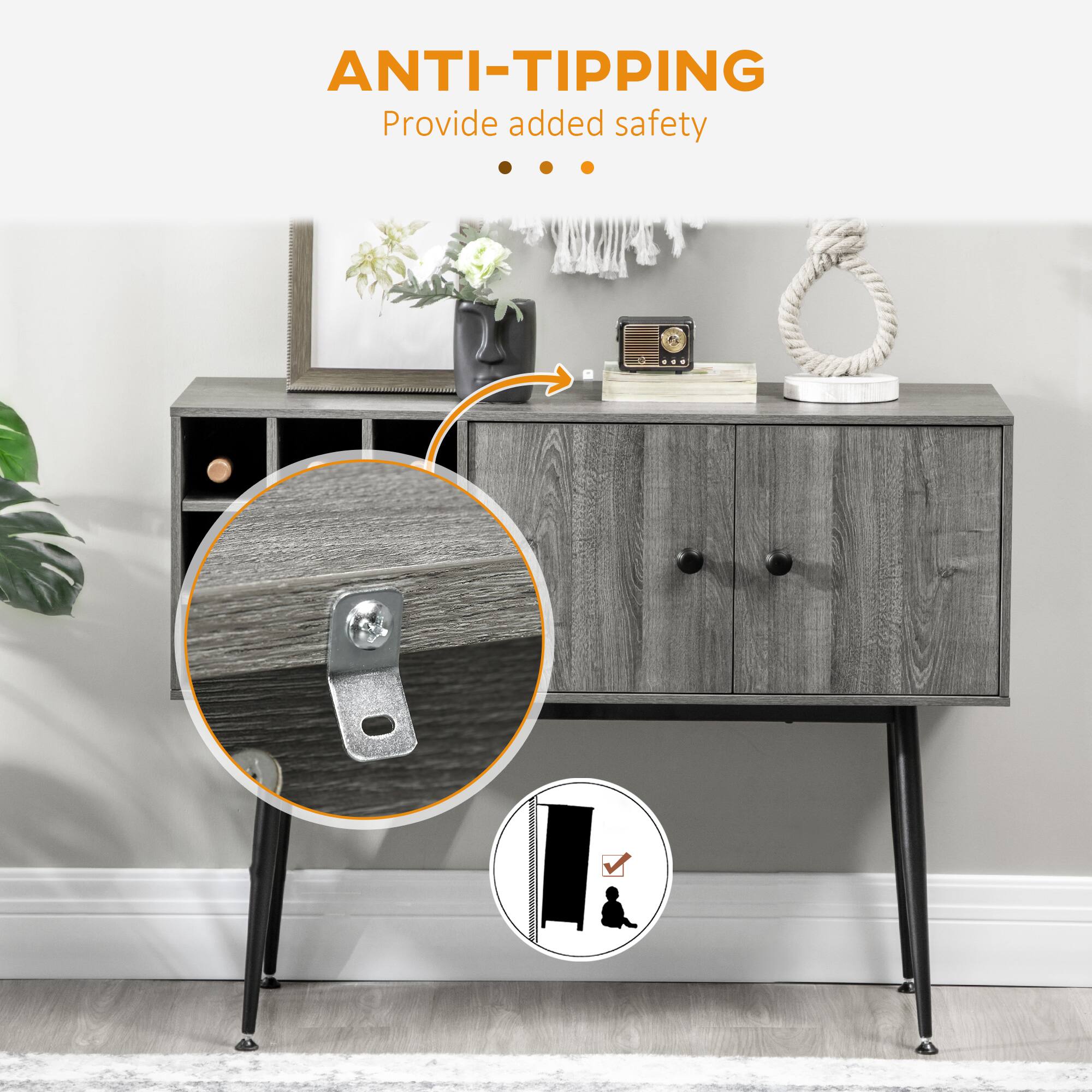 ANTI-TIPPING  
Provide added safety