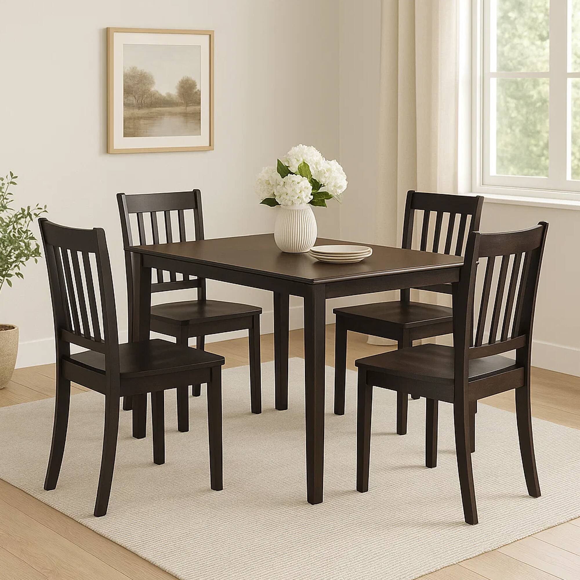 Alt View 7. Manhattan Lane - Wooden Dining Table With Tapered Legs - Brown.