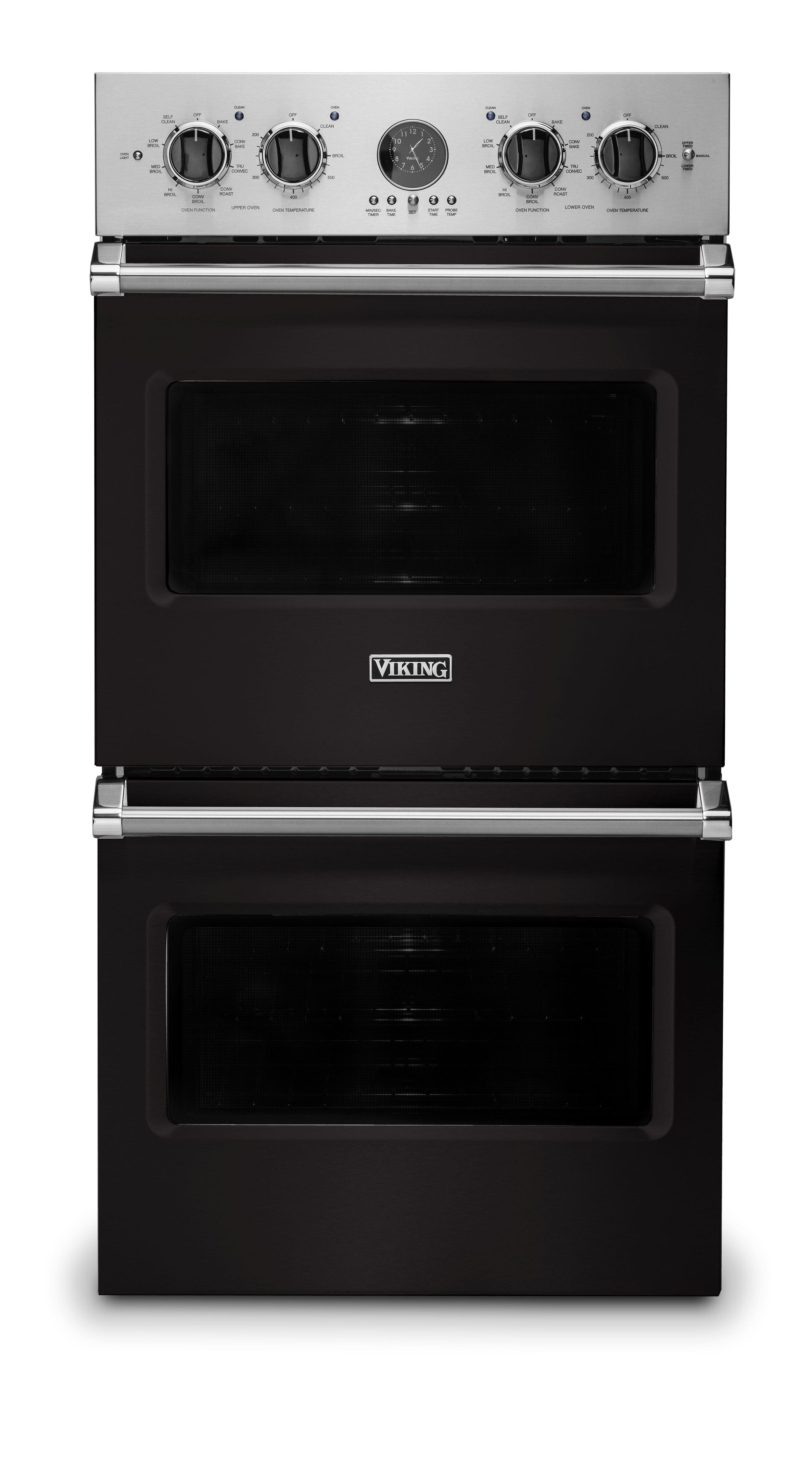 Front. Viking - 27" Built-in Electric Double Wall Oven-Onyx - Onyx.