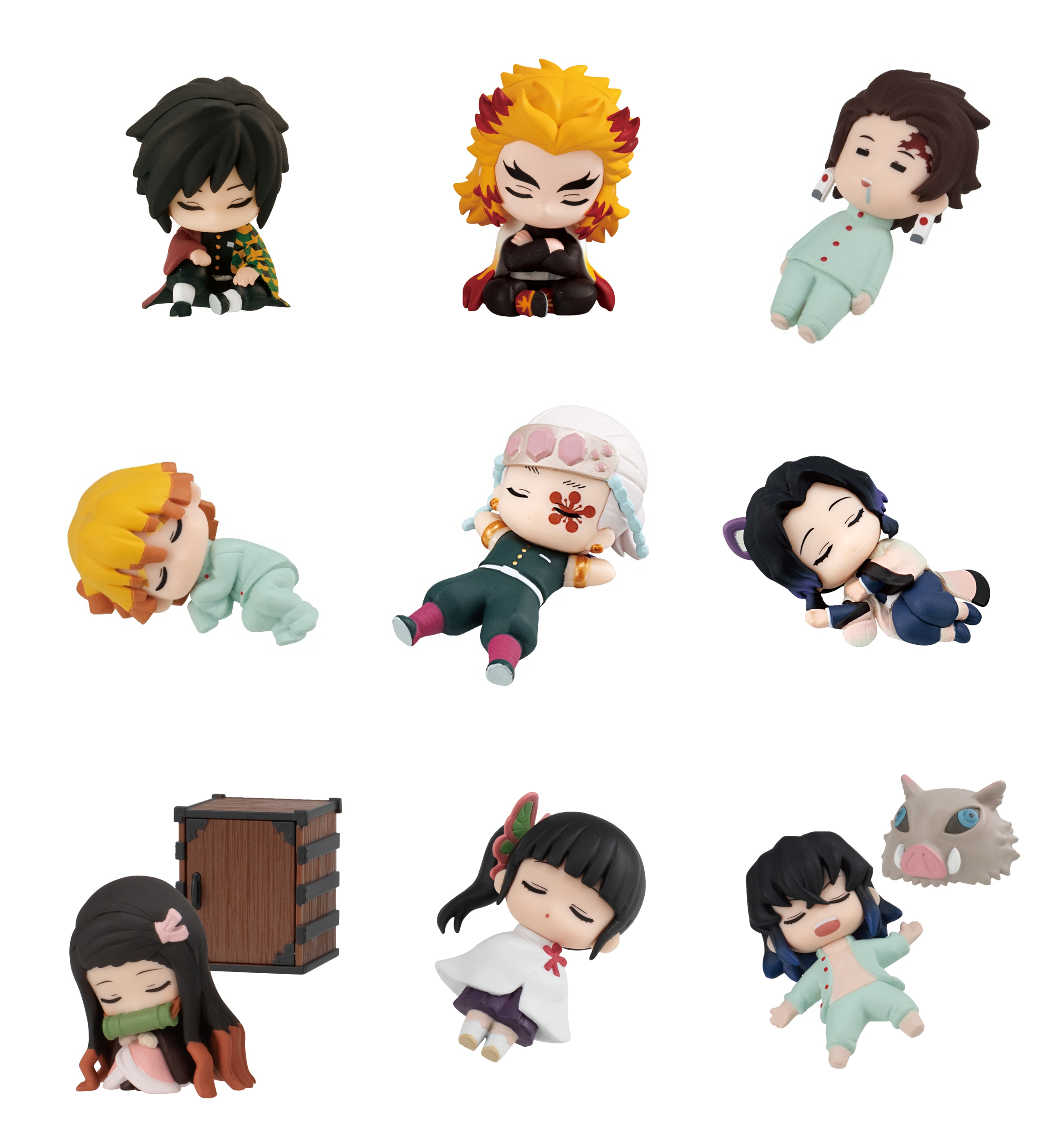 Front. Bandai - Gashapon Demon Slayer - Nemurasetai Wave 3 - 2" Figure (Blind Pack - 1 Character Chosen at Random) - Styles May Vary.