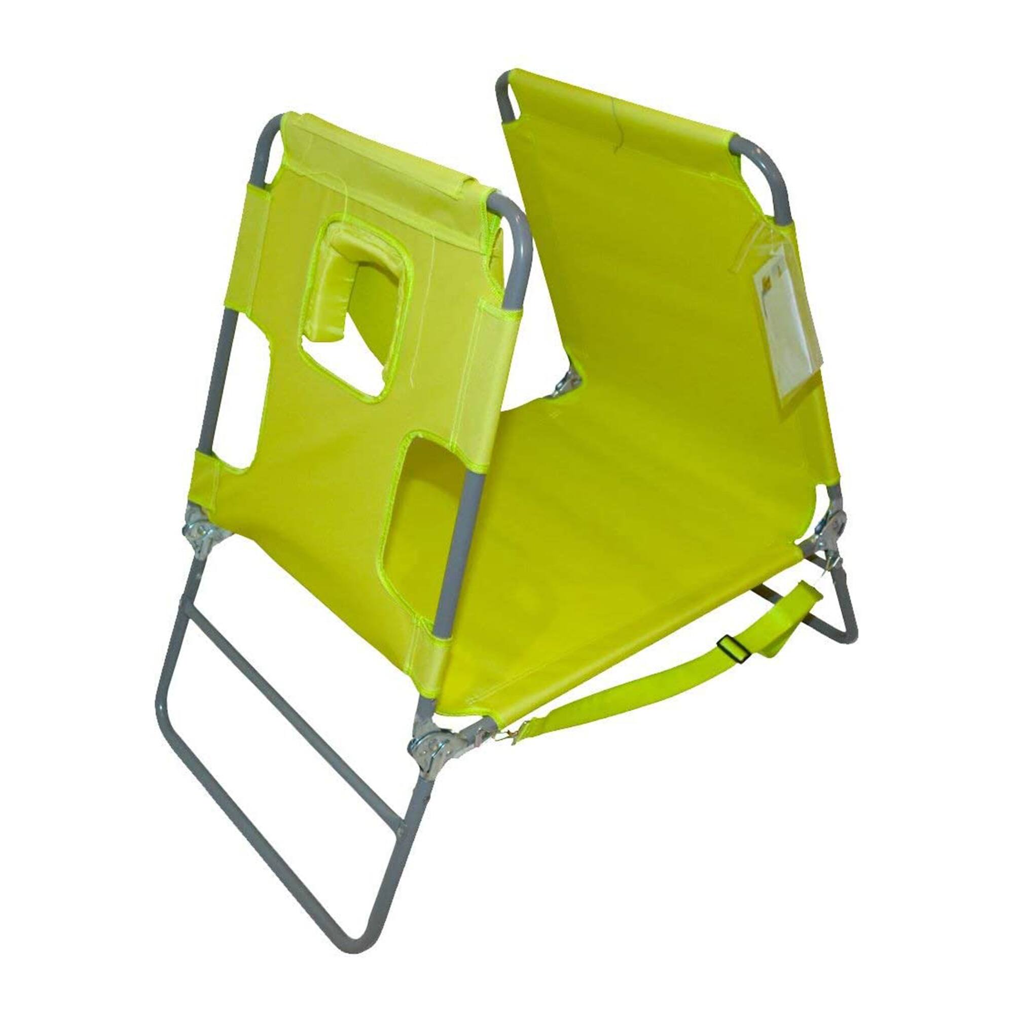 Alt View 4. Ostrich - Ostrich Chaise Lounge, Facedown Beach Camping Pool Tanning Chair, Lime Green - Neon Green.