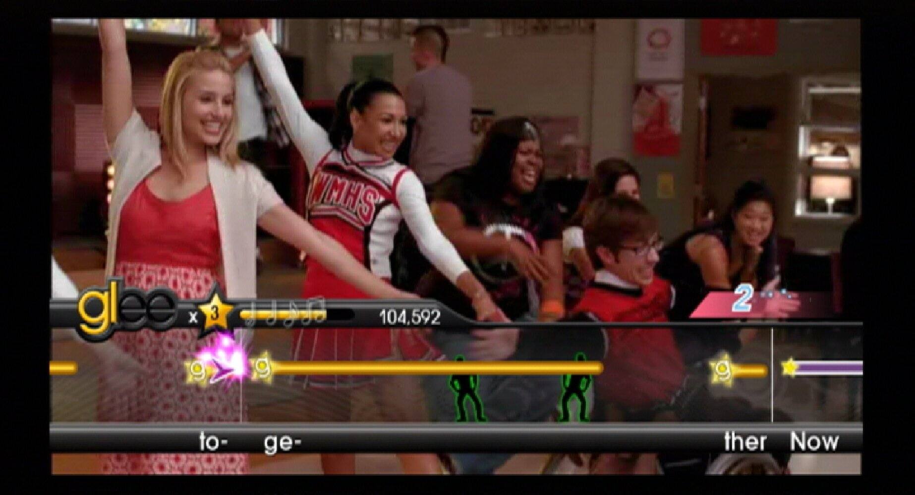 Sure, here is the corrected and grouped text from the image:

- WMHS
- glee
- x3
- 104,592
- 9
- to-ge-
- ther Now